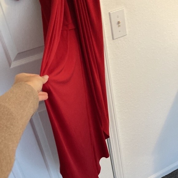 MISA Los Angeles Teget Twisted High Low Red XS Maxi Dress - Picture 4 of 6